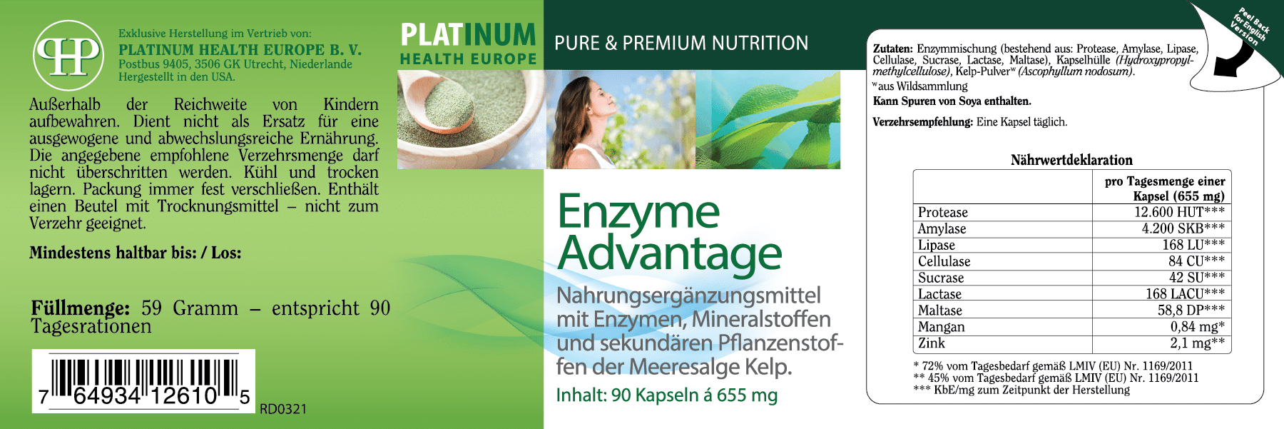 <strong>Platinum</strong><br>Enzyme Advantage - 90 Kapseln</br> – Bild 2