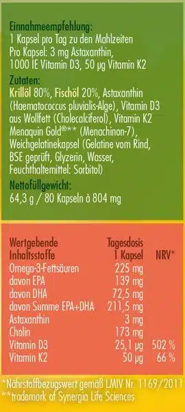 <strong>Anatis </strong><br>Krillöl + Vitamin D3 + Vitamin K2 - 80 Kapseln</br> – Bild 2