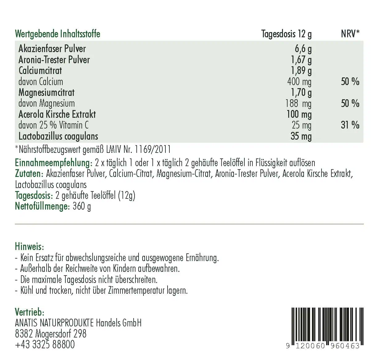<strong>Anatis </strong><br>Micro Base+Aronia - 360 Gramm</br> – Bild 2