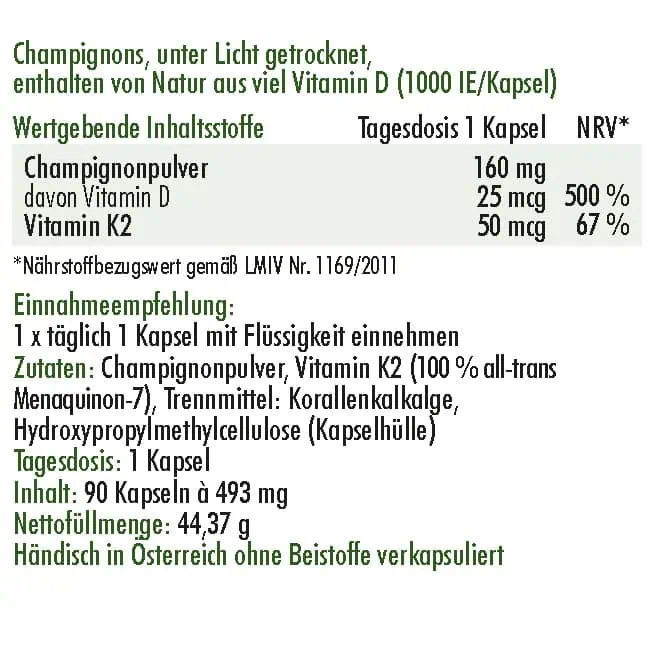 <strong>Anatis </strong><br>Champignon Vit D+Vit K2 - 90 Kapseln</br> – Bild 2